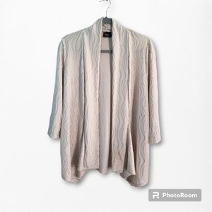 Chico's Travelers Collection 3/4 sleeve open front cocoon, size 1 (M/8)